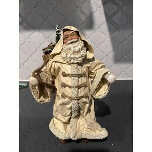 10” Vintage papier-mâché German Inspired Santa Folk Art Figure Decor